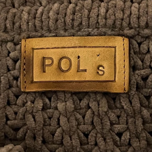 POL Small Brown Cowl Neck Peplum Chenille Sweater EUC - Picture 4 of 6